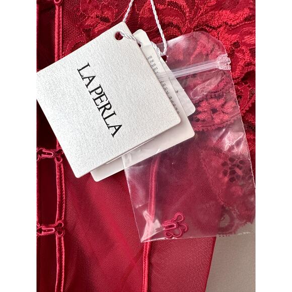 $446 La Perla Red Lace Bodysuit One Piece Womens Size Small Lingerie New - Picture 3 of 10